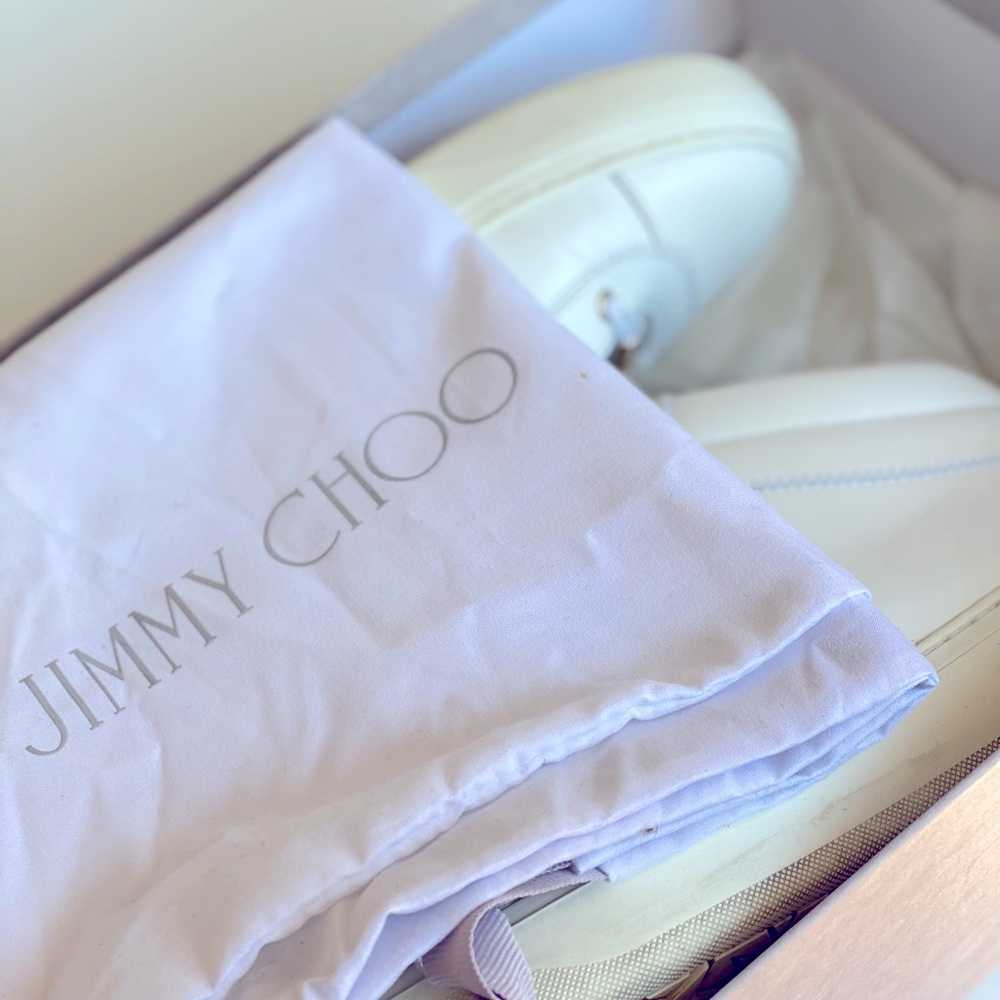 Jimmy Choo Women’s White Sneaker 38.5 - Picture 5 of 7